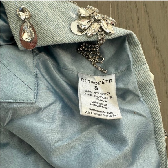 Retrofete LINEZ Denim Mini Dress
Embellished Rhinestone SMALL Crystal - Picture 9 of 12